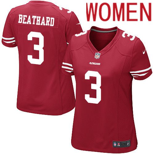 Women San Francisco 49ers #3 C. J. Beathard Nike Scarlet Game Player NFL Jersey->women nfl jersey->Women Jersey